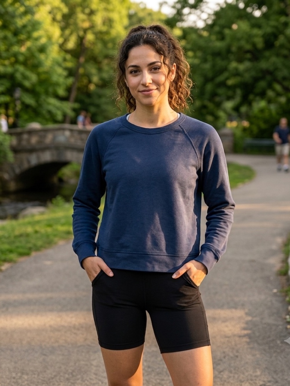 Everlane Navy Crewneck Sweatshirt Size Small Made in USA Cotton Blend